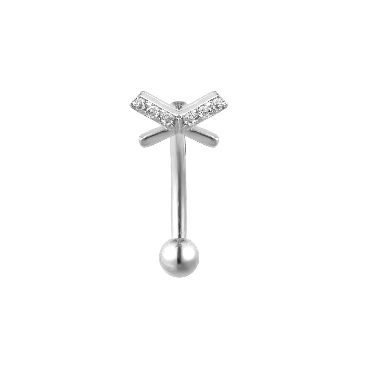 Rook piercing in staal kruis