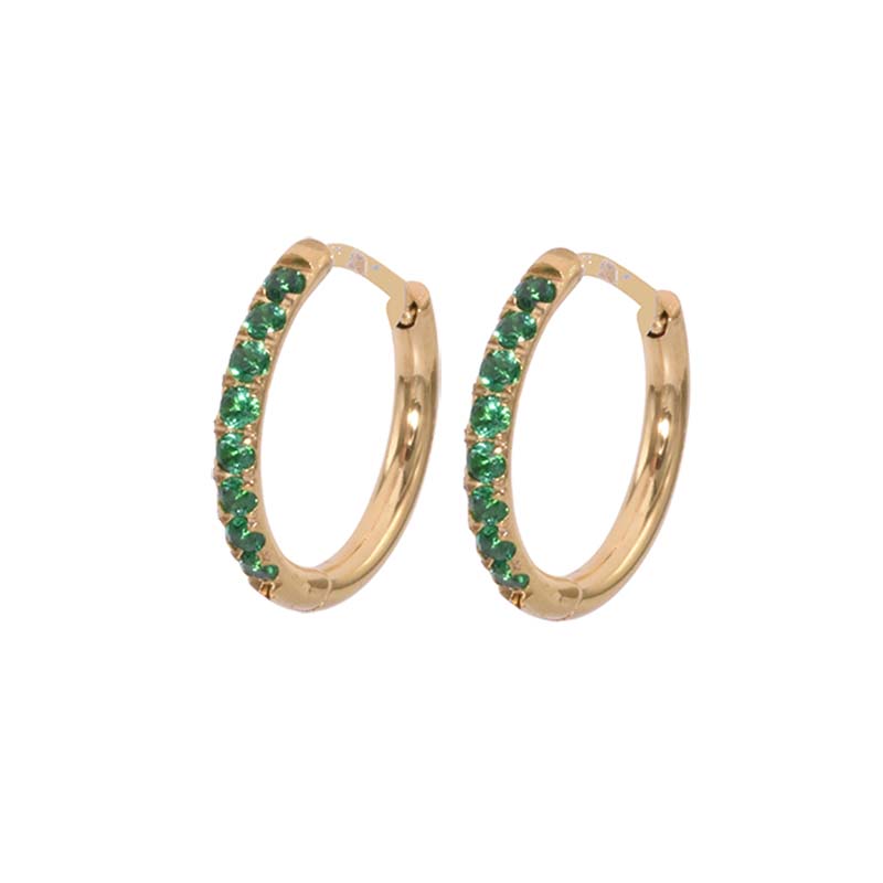 Boucles d'Oreilles Élégantes avec des Cristaux Verts