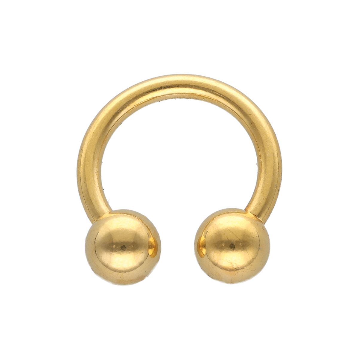 Hoefijzer in goud chirurgisch staal, 2mm en 3mm.