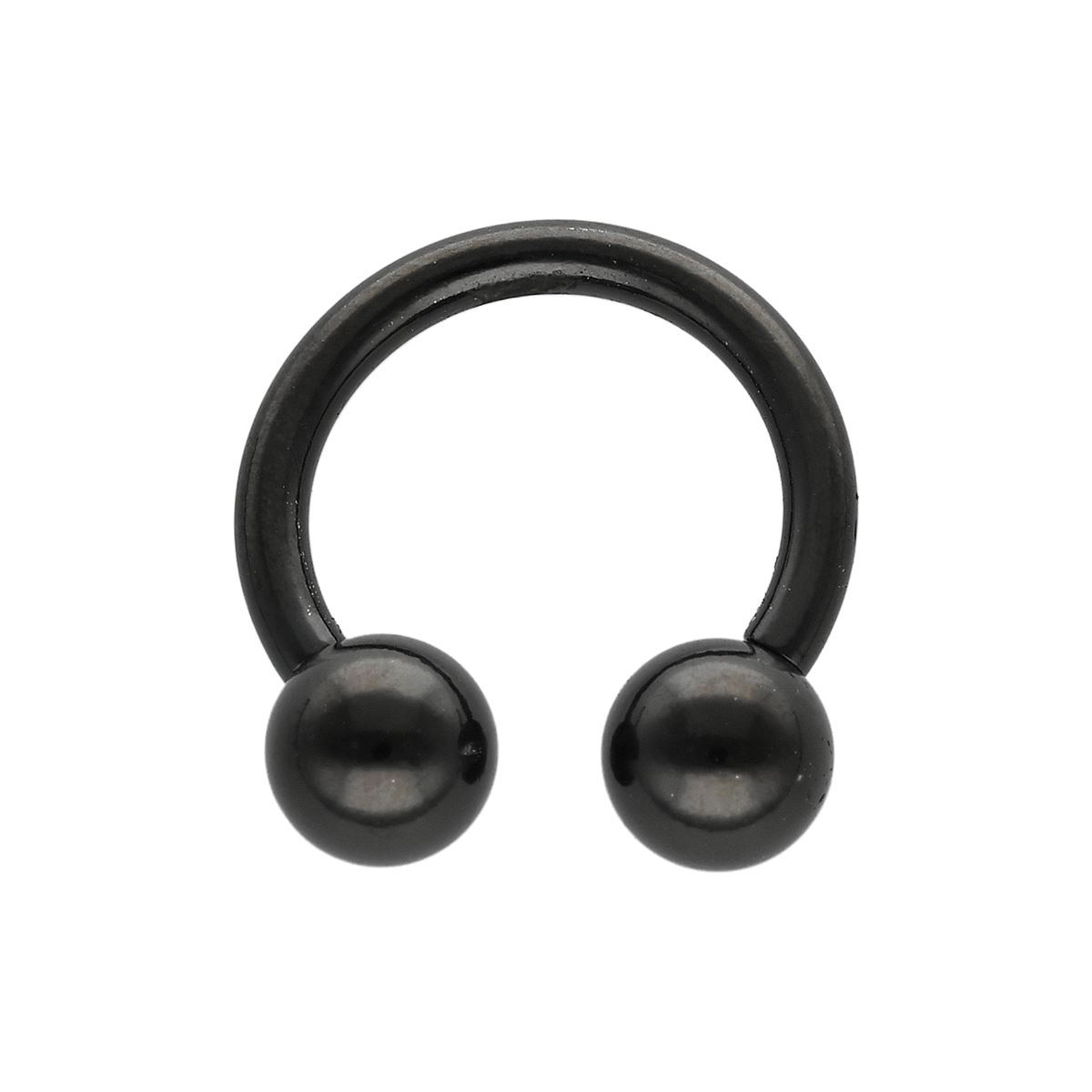 Hoefijzer in zwart chirurgisch staal, 2mm en 3mm.