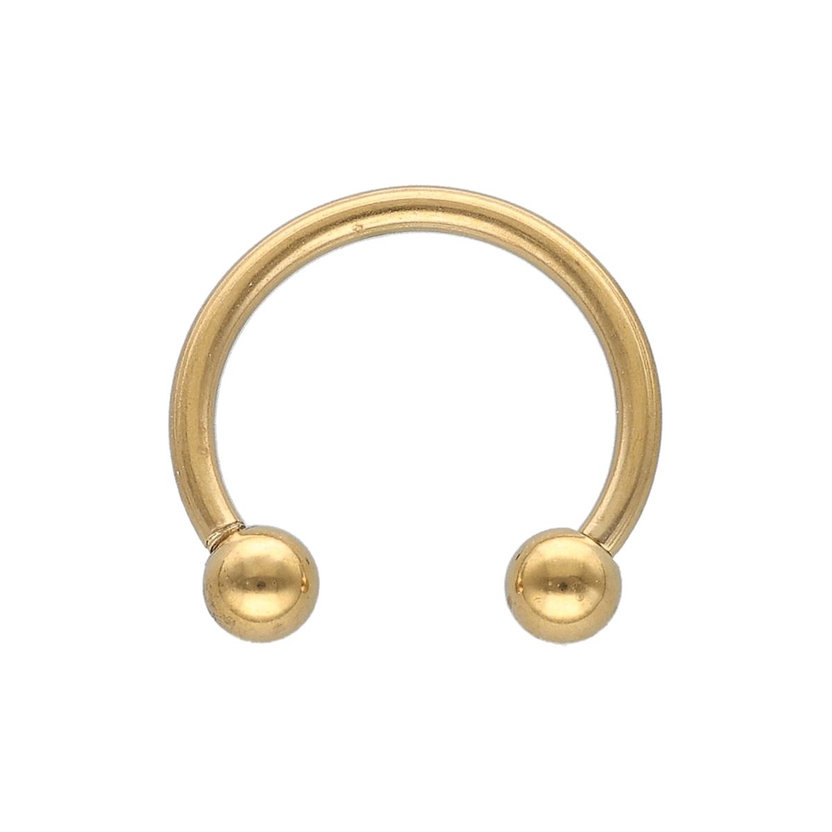 Hoefijzer in goud chirurgisch staal, 1.2mm