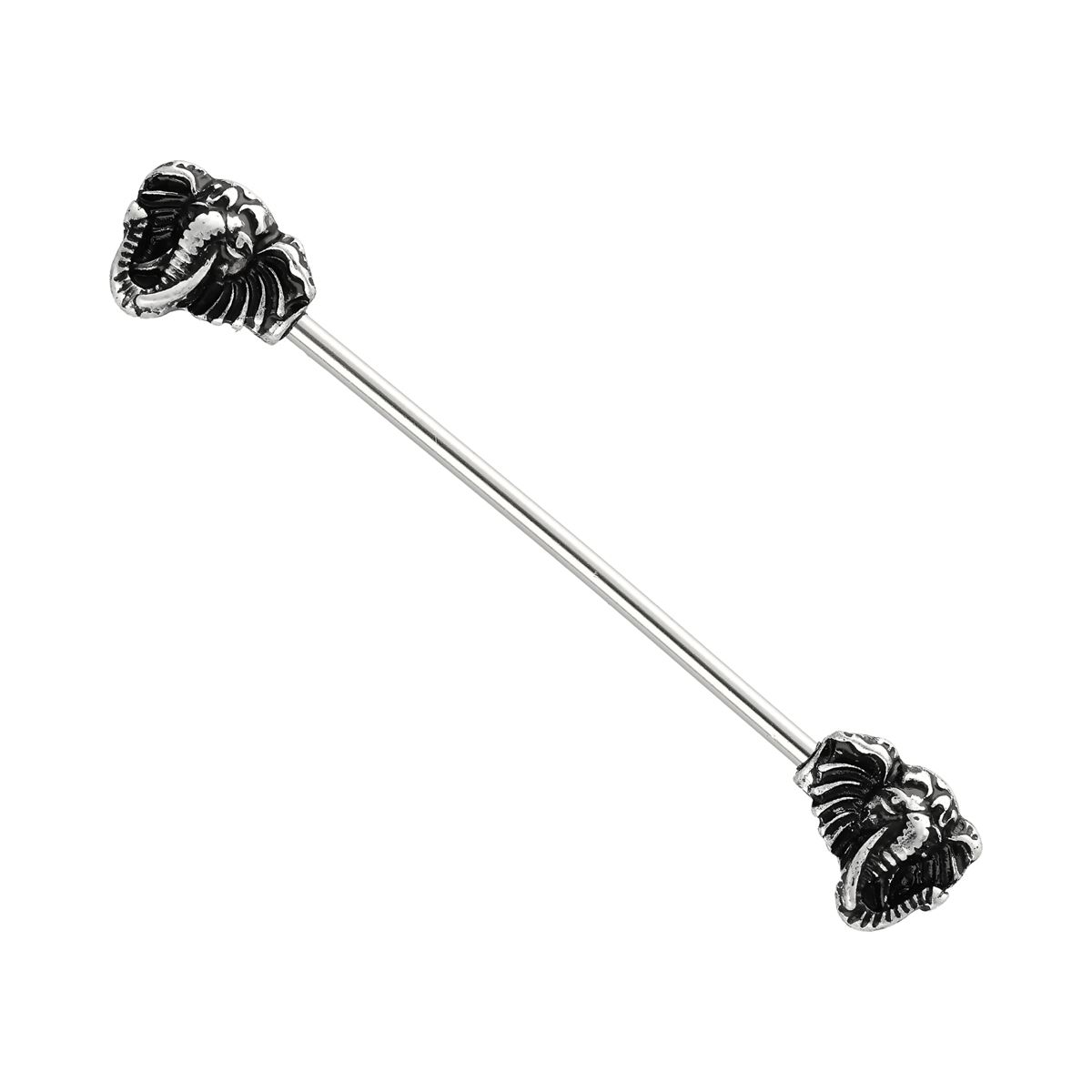 Industrial piercing in chirurgisch staal met olifantenkoppen (Ref02)