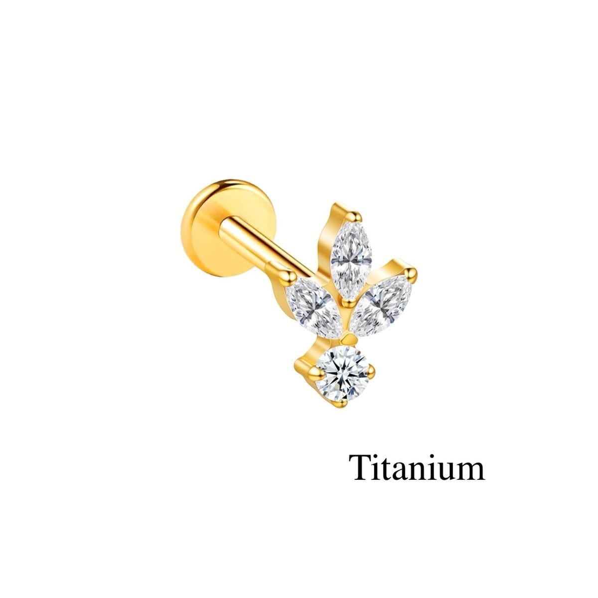 Labret/helix/tragus in goud titanium F136 lotus