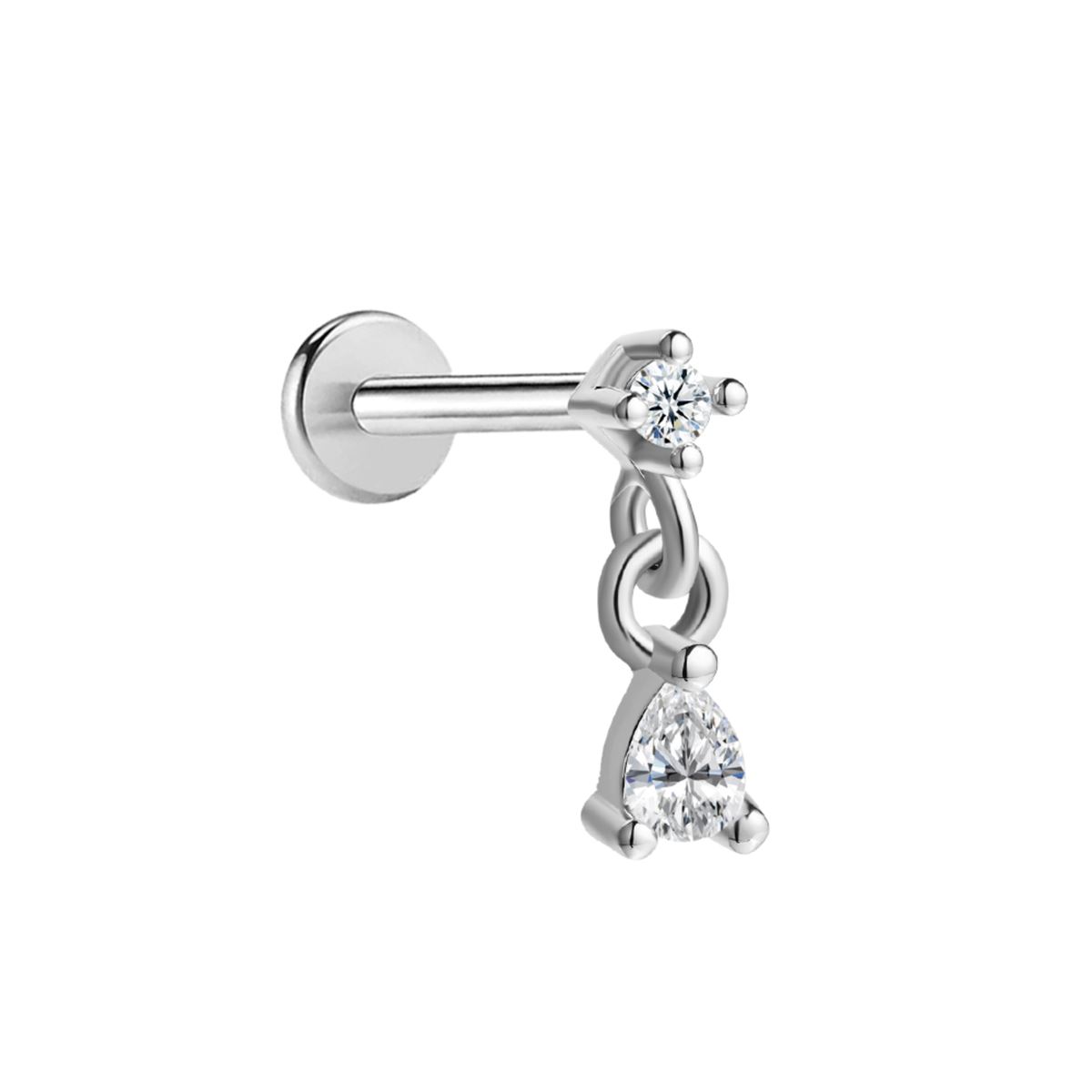 Labret/helix/tragus piercing en acier chirurgical avec un pendentif