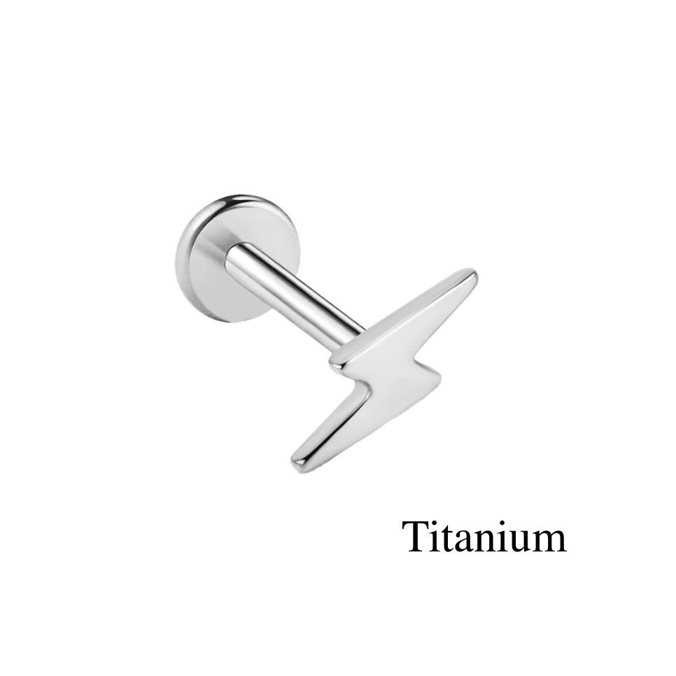 Labret/helix/tragus piercing in titanium F136 bliksem