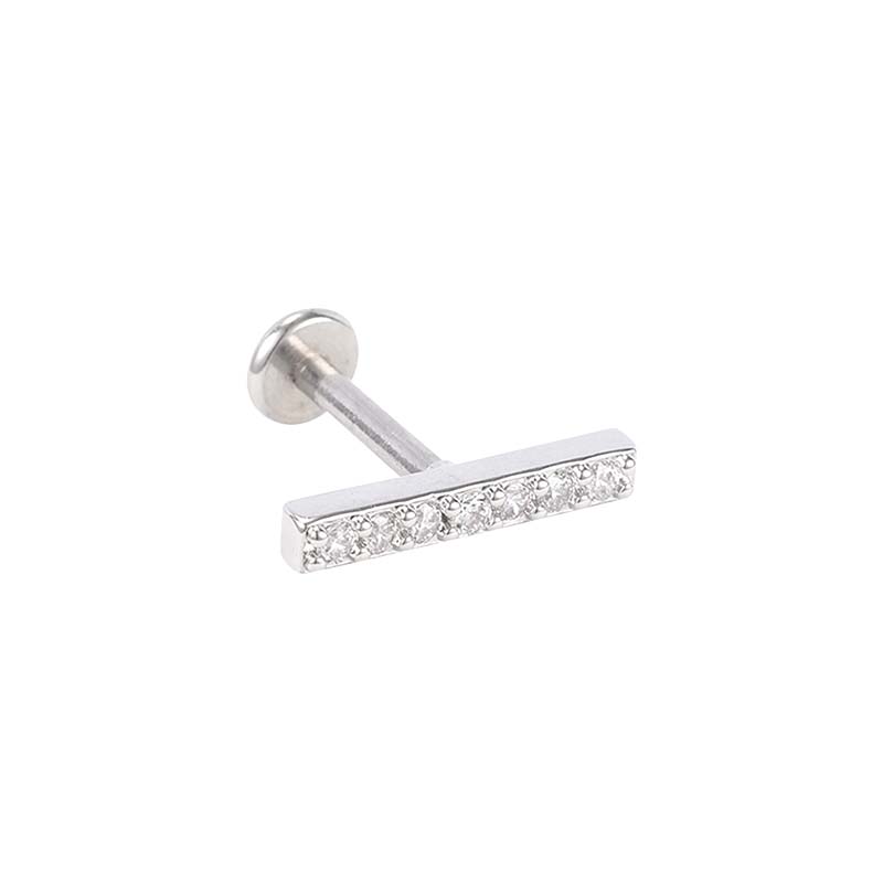 Tata Gisèle Piercing Labret Monroe Fleur Zircon – Acier Chirurgical 316L Argenté – 6 Ou 8 Mm