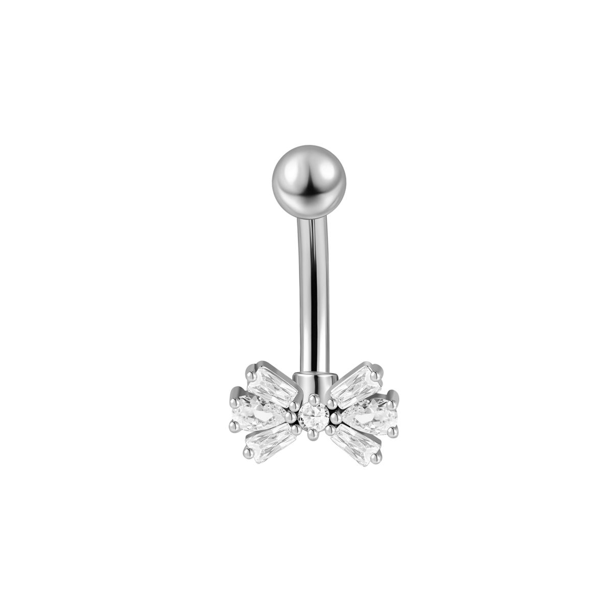 Navelpiercing in chirurgisch staal strik