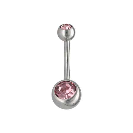 Navelpiercing Chirurgisch Staal Hamsa Hand Met Kristal Opaal - Zilver 1,6mm