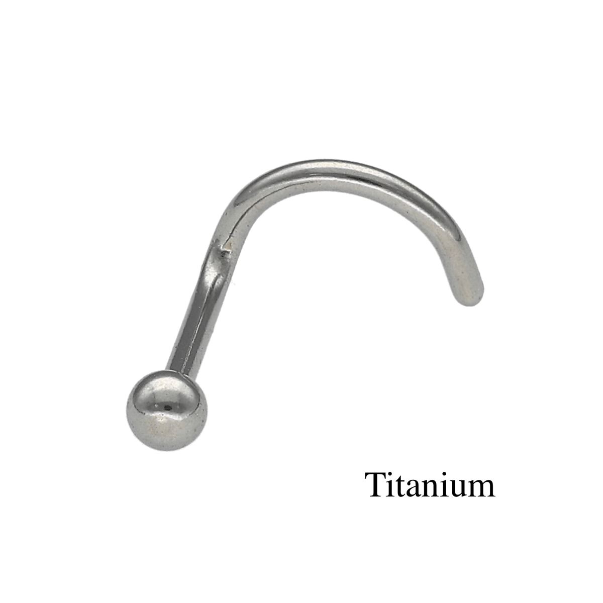 Neuspiercing in titanium F136 met een kromming en een balletje