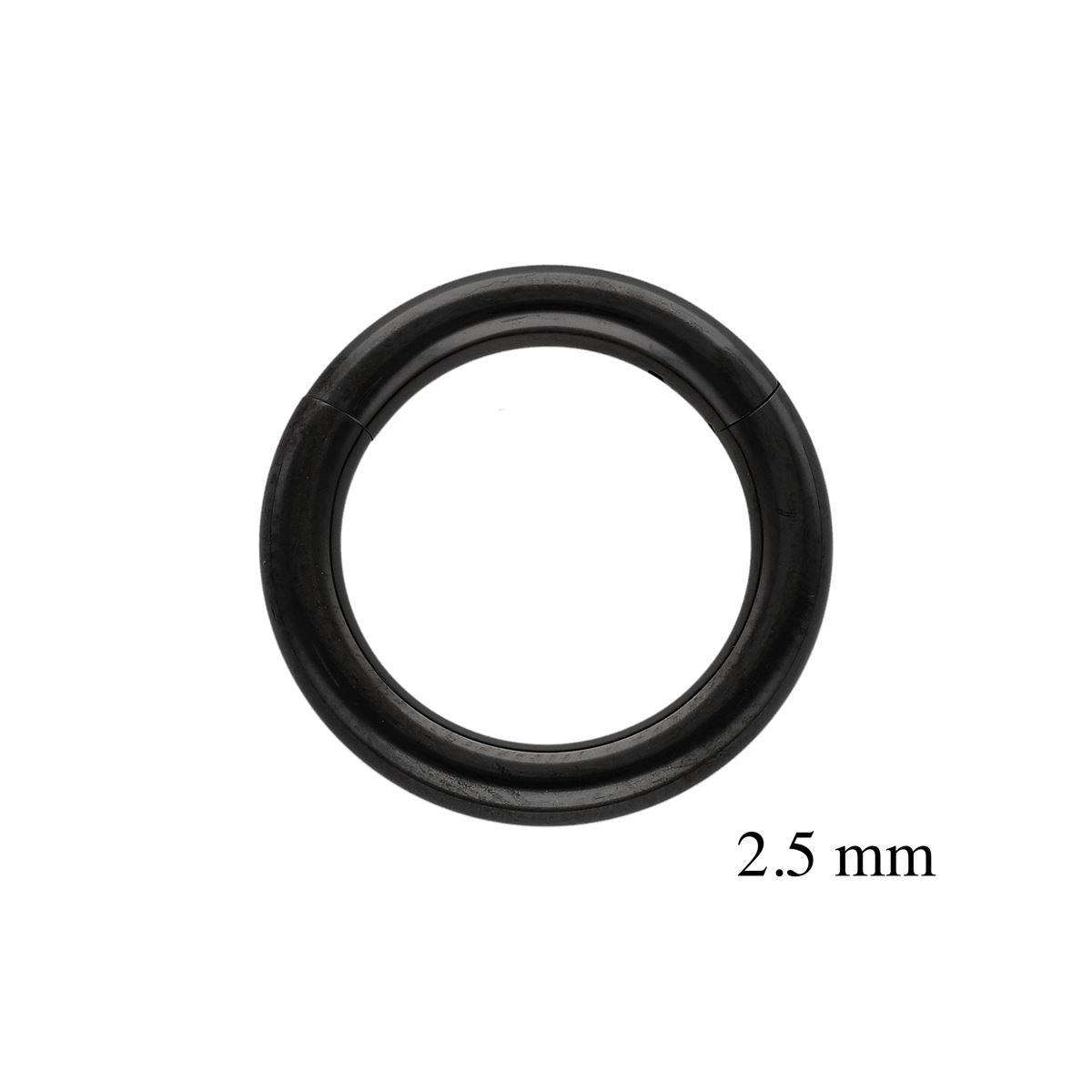 Segmentring/clicker in zwart chirurgisch staal 2.5mm