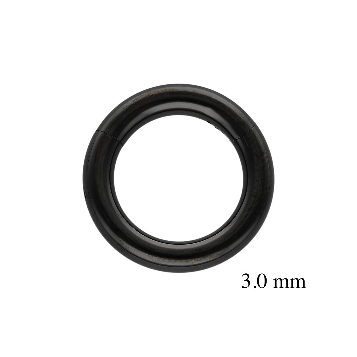 Segmentring/clicker in zwart chirurgisch staal 3mm