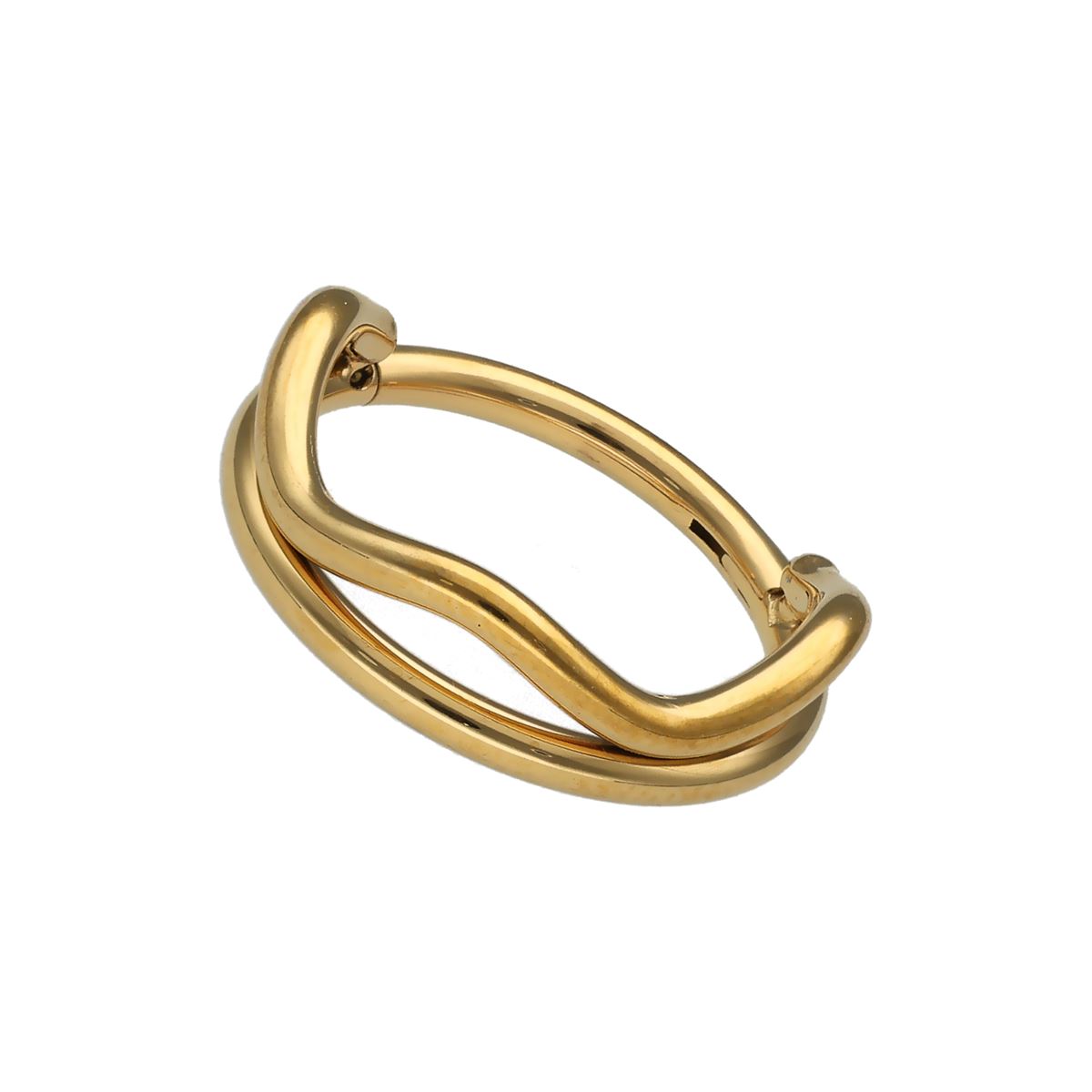 Segmentring/clciker in goud chirurgisch staal dubbele rij