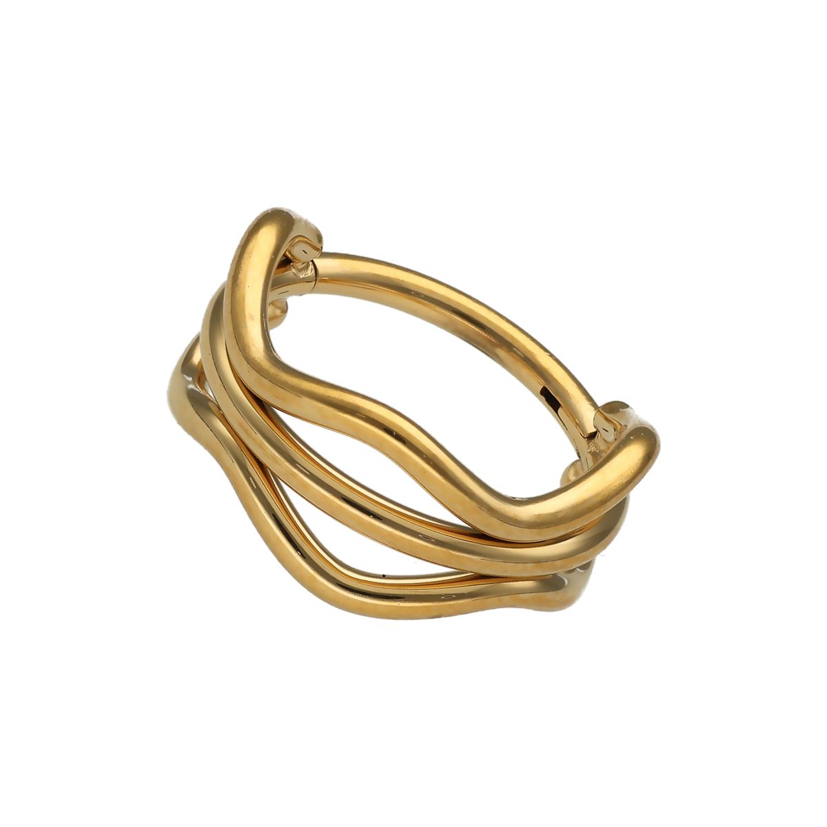 Segmentring/clicker in goud chirurgisch staal 3 dubbele rij