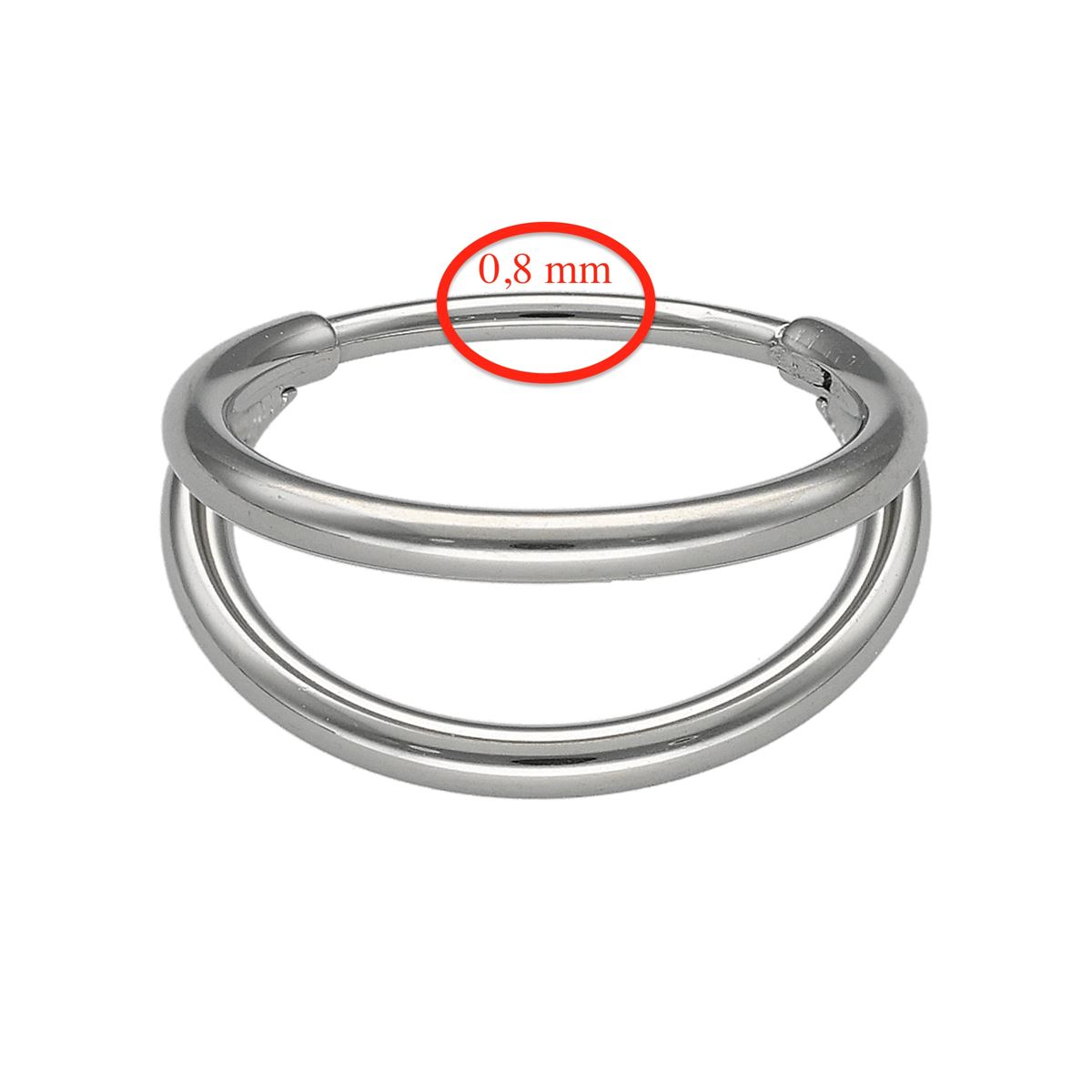 Segmentring in chirurgisch staal-dubbele rij extra fijn 0,8mm