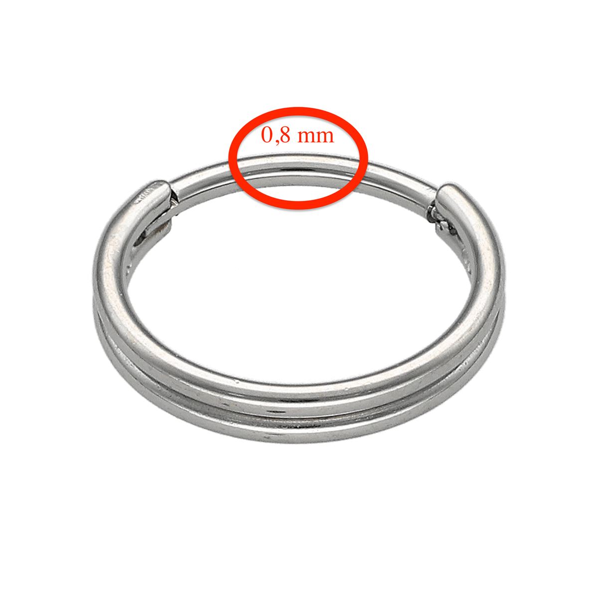 Segmentring in chirurgisch staal dubbele rij extra fijn 0.8mm