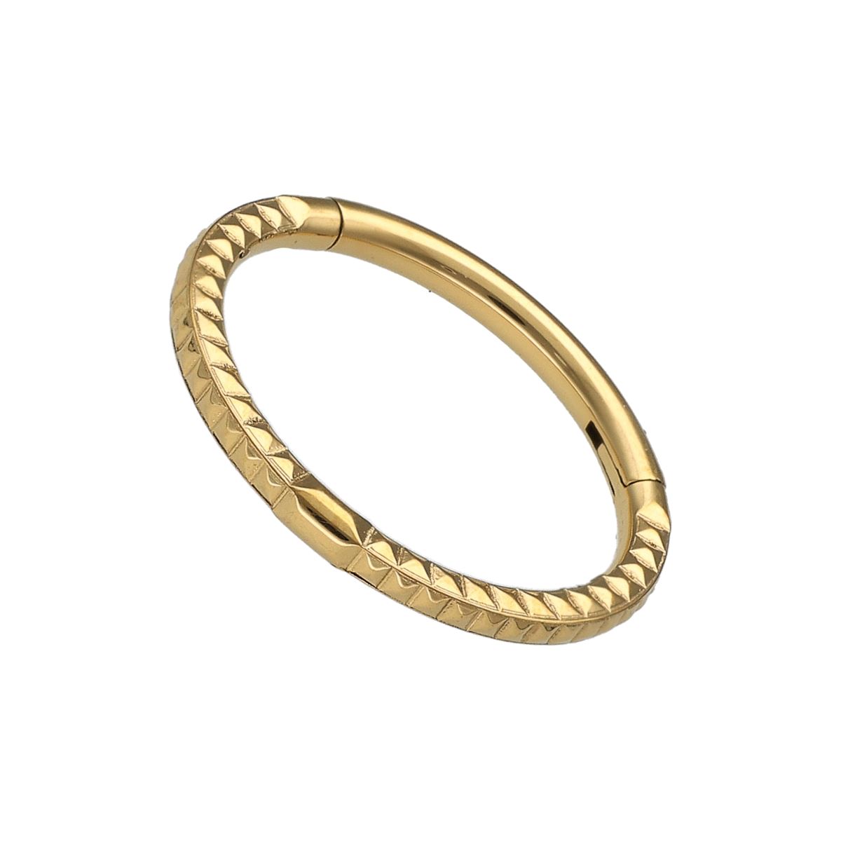 Anneau/segment en acier doré chirurgical 3 bords recouverts de pointes