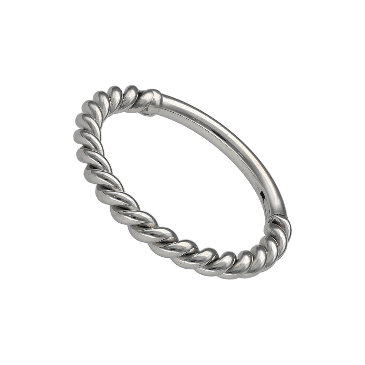 Anneau/segment en acier chirurgical motif torsadé