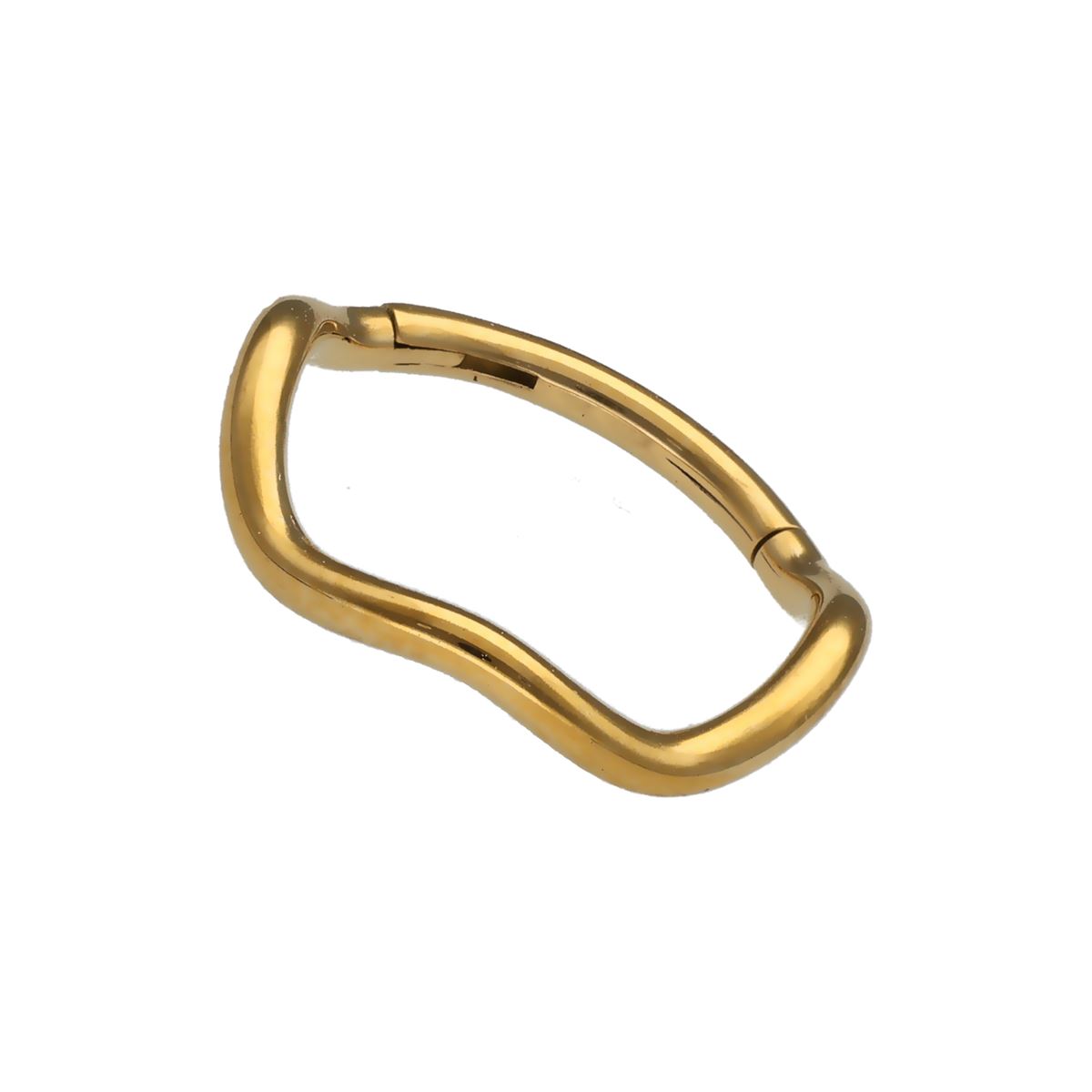 Segmentring/clicker in goud chirurgisch staal gebogen ring