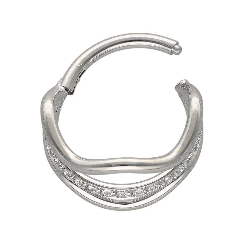 PIERCINGLINE Chirurgisch staal segmentring clicker | gedraaid | piercing voor septum tragus helix | kleurkeuze, 5 mm PIERCINGLINE Chirurgisch staal segmentring clicker | gedraaid | piercing voor septum tragus helix | kleurkeuze, 5 mm