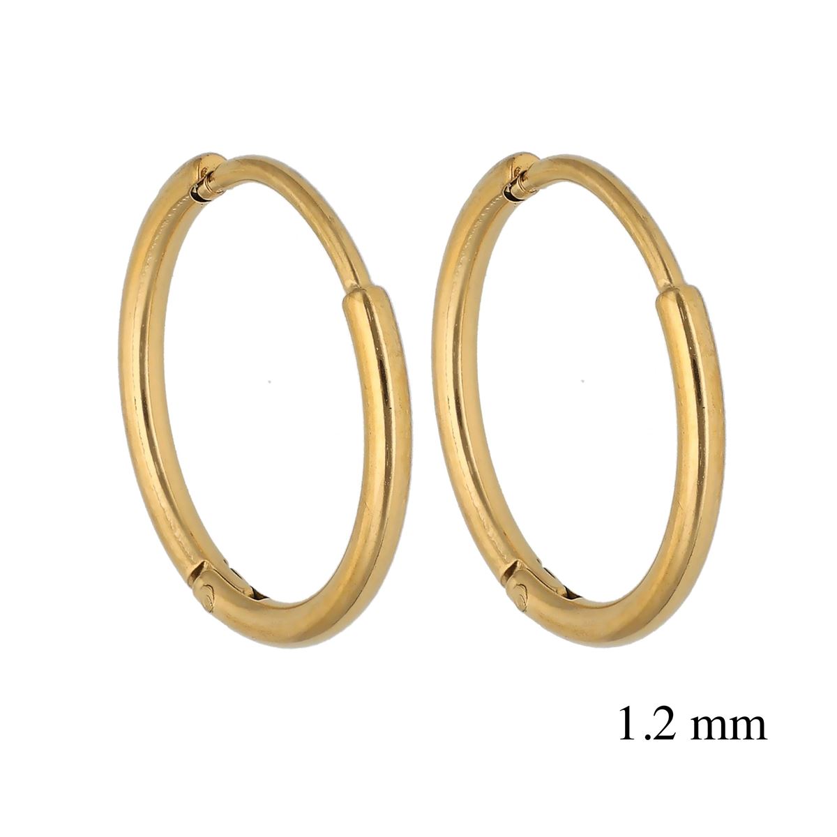 Oorringen in goud chirurgisch staal 1.2mm