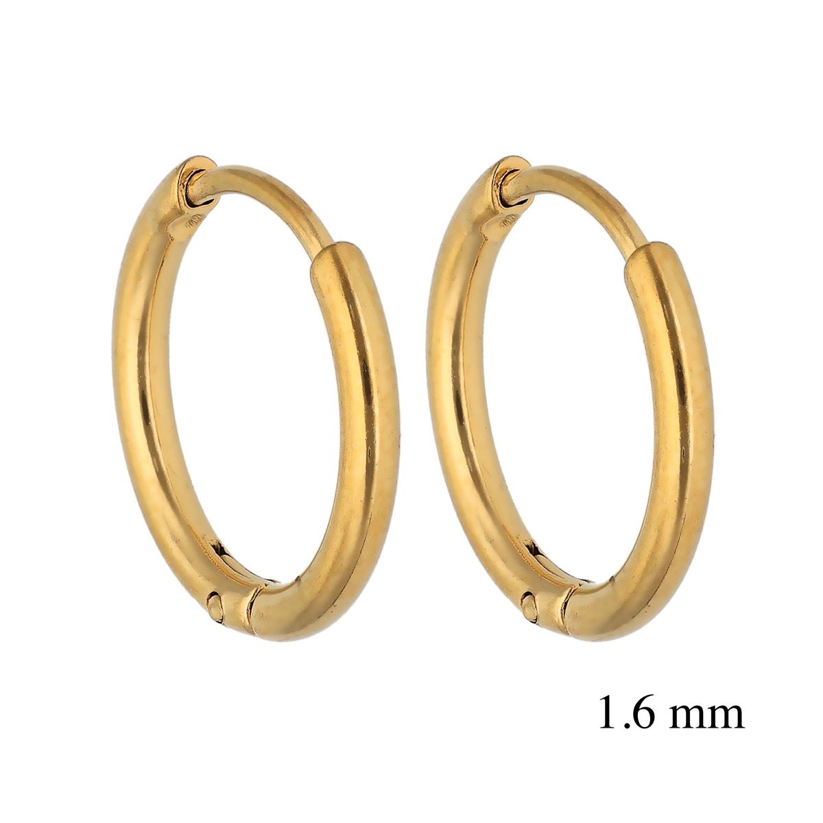 Oorringen in goud chirurgisch staal, 1.6mm