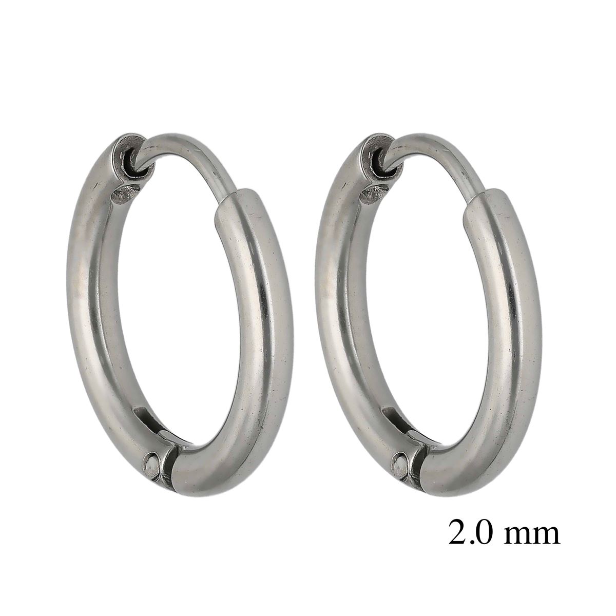 Oorringen in chirurgisch staal, 2mm