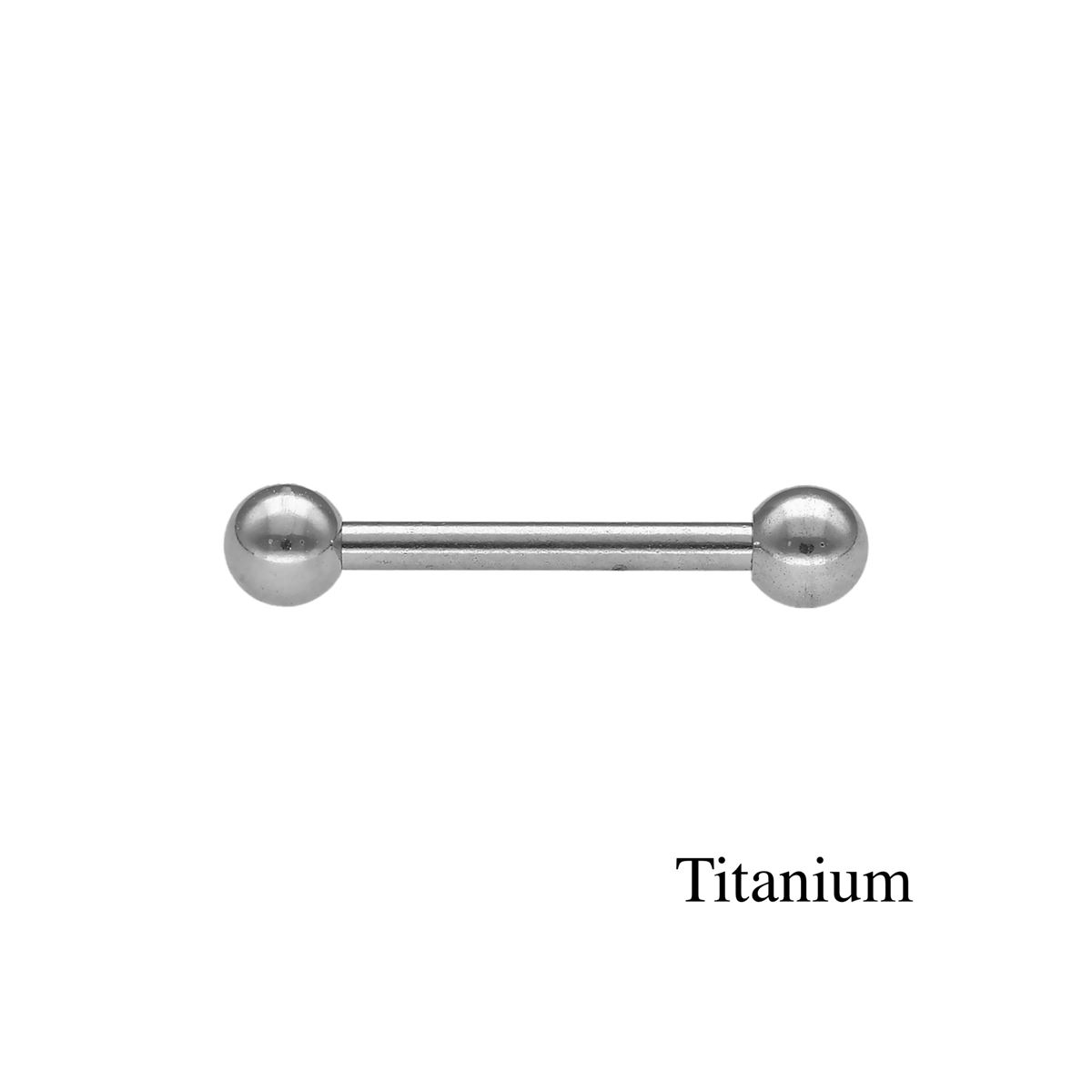 Piercingstaafje in titanium met balletje, 1.2mm