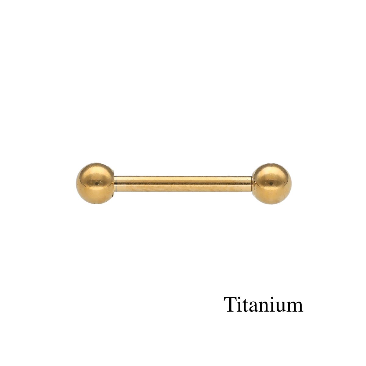 TITANIUM barbell in gold plated, 1.2mm