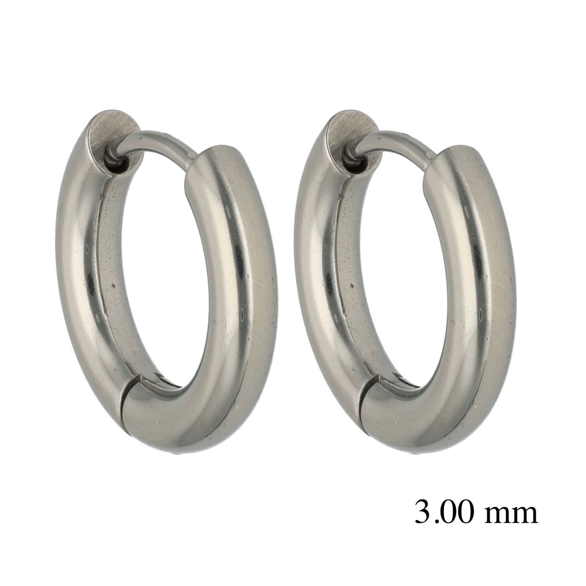 Oorringen in chirurgisch staal, 3 mm