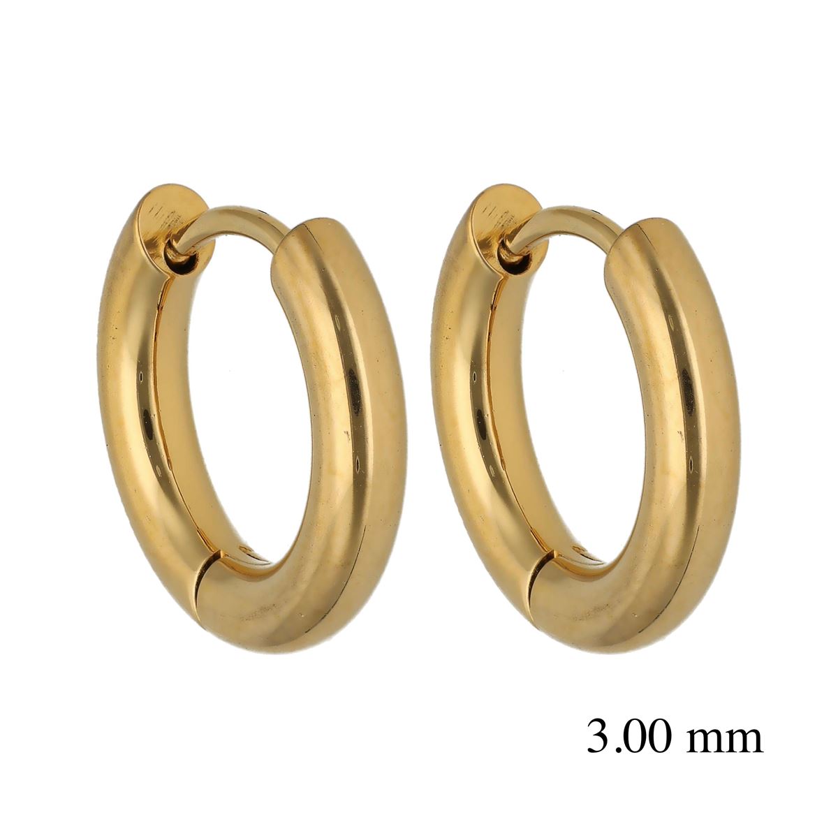 Oorringen in goud chirurgisch staal, 3mm