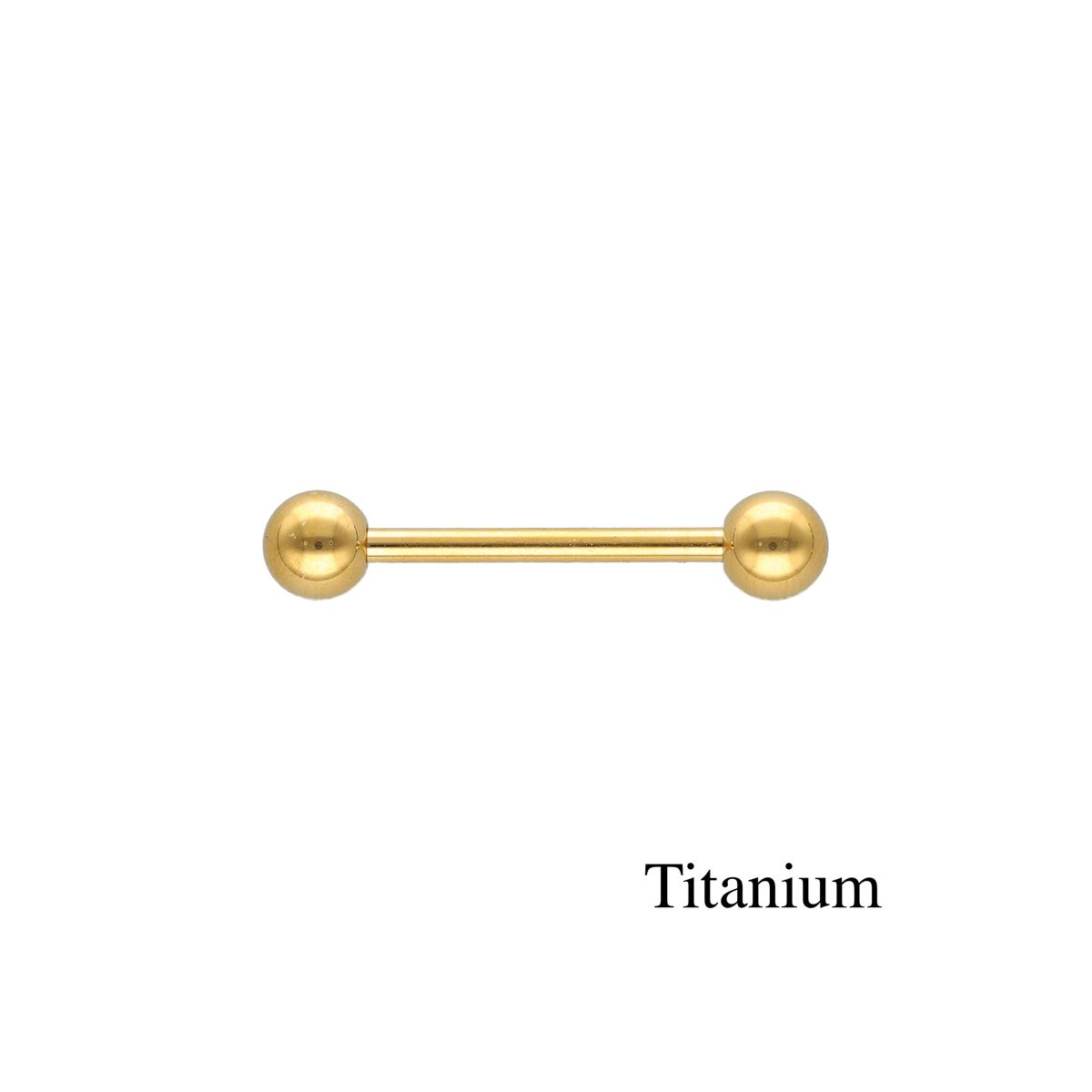 Titanium barbell/tongpiercing-gold-plated, 1.6mm