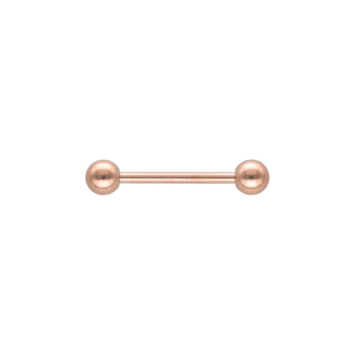 Tongpiercing/barbell in rose goud chirurgisch staal met bolletjes
