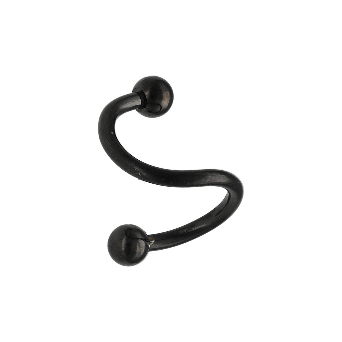 Twister spiraal in zwart chirurgisch staal, 1.2mm