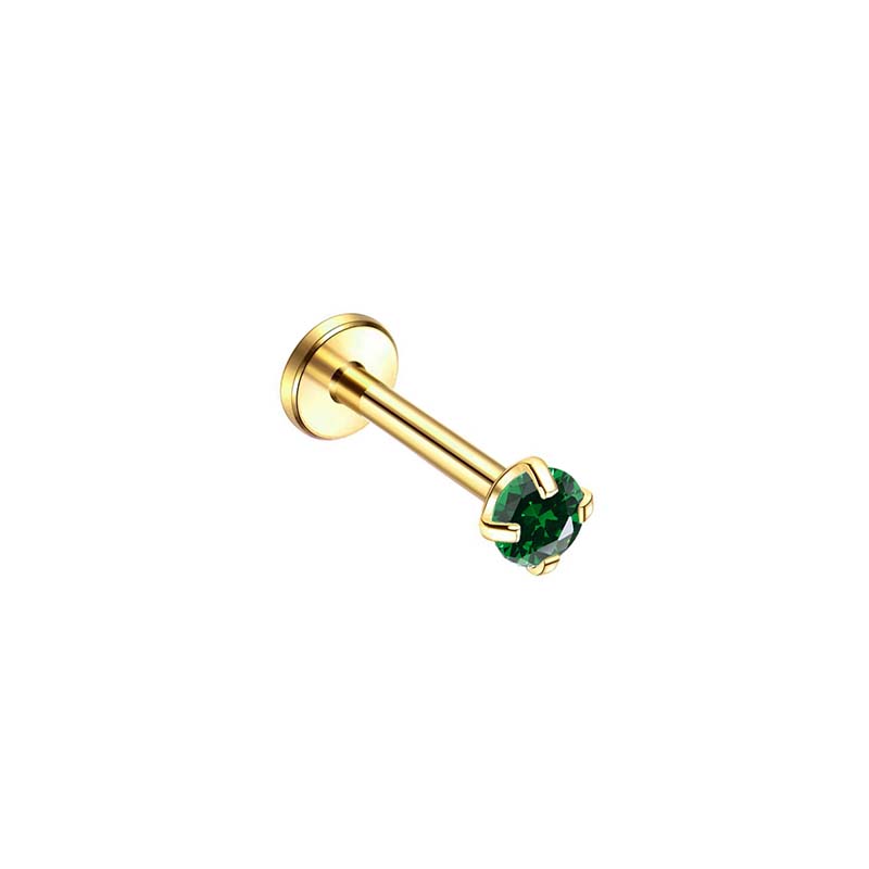 Piercing Labret Serpent - Acier Chirurgical 316L Doré - Tige 1,6x13mm - NEUF