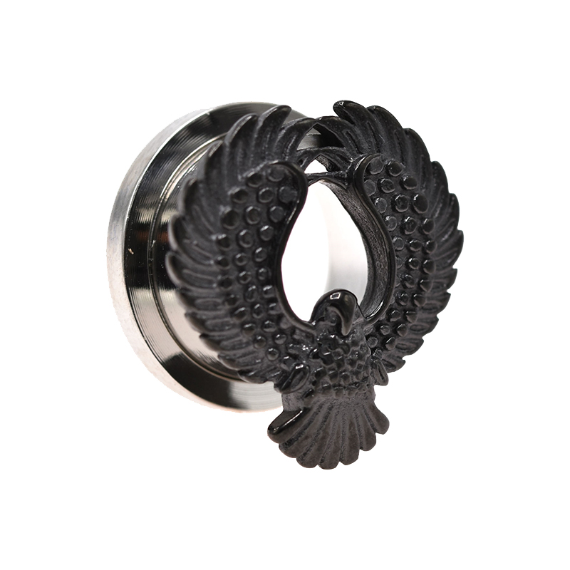 Plug en acier chirurgical, aigle noir, vissable
