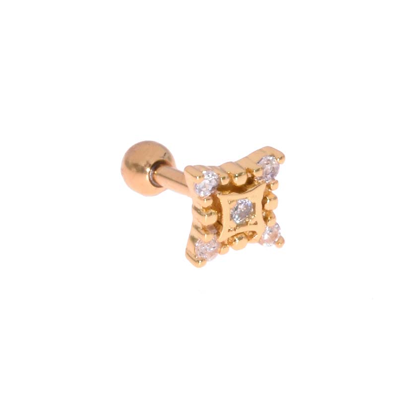 Piercing Tragus/cartilage En étoile Cristal – Acier Chirurgical 316L, Tige 6 Mm – Neuf étiqueté